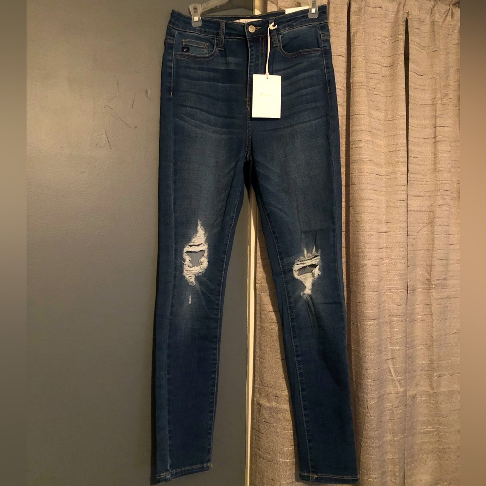 NWT KANCAN Skinny Distressed High Waisted Jeans, Size 7/27